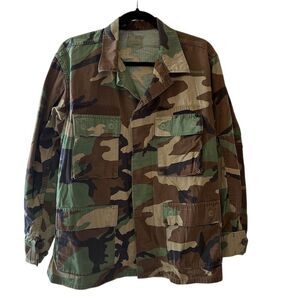Vintage Men's Military Camo Jacket and Pants Green Standard Size S Mid-Length